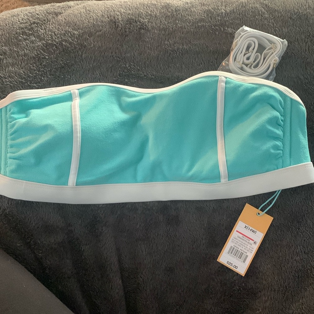 NWT Kona Sol Sz X (14W) Turquoise Swim Top